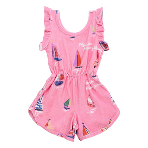 Maison Mangostan - Pink Voile Sponge Romper | Shorts