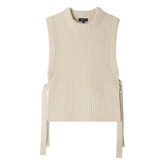 Soeur – Firmus Ärmelloser Pullover aus Merinowolle | Heather White