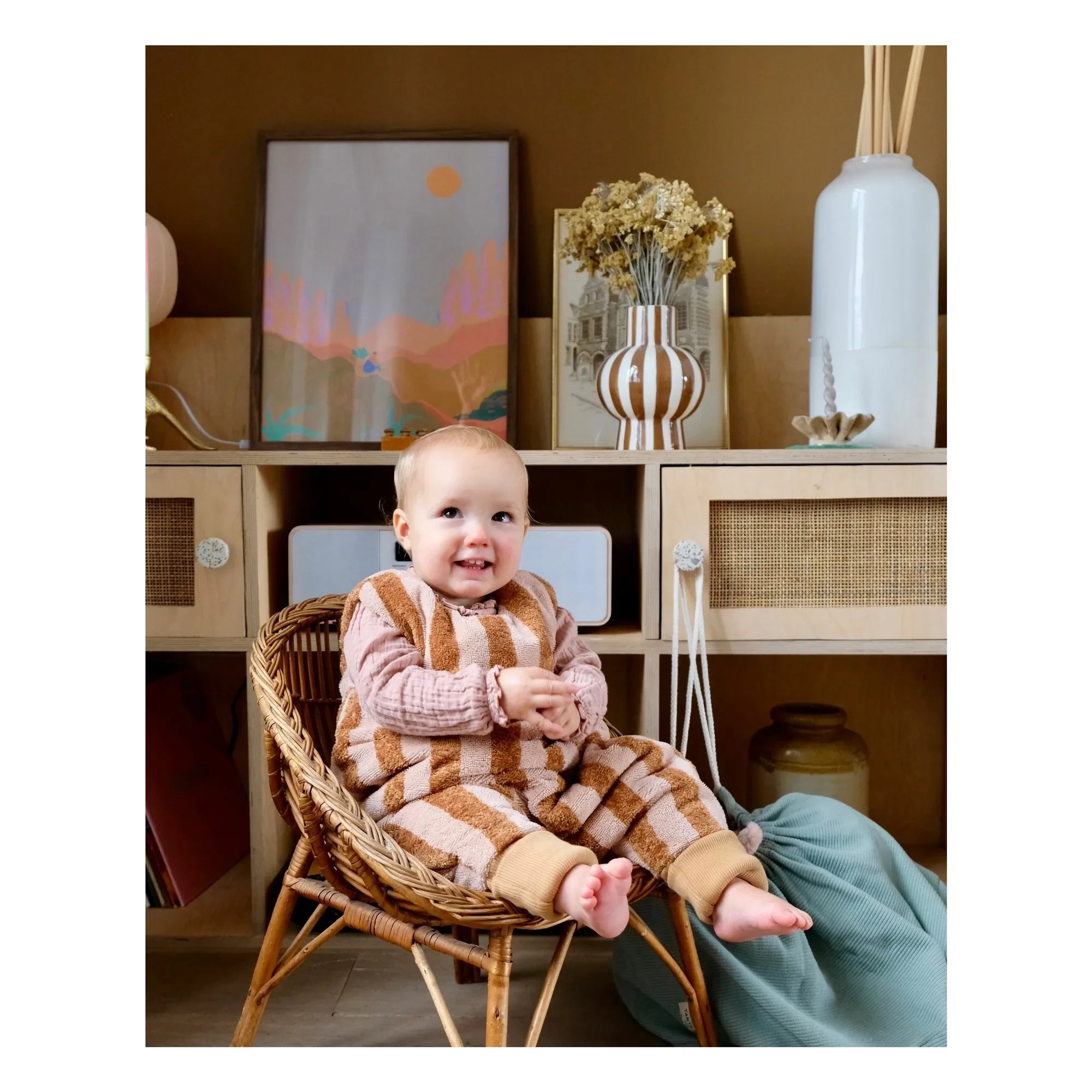 Tante Reine - Mocha Latte Organic Cotton Footed Sleep Suit