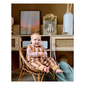 Tante Reine - Mocha Latte Organic Cotton Footed Sleep Suit