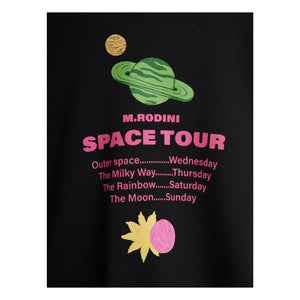 Mini Rodini - Space Tour organik pamuklu sweatshirt | Siyah