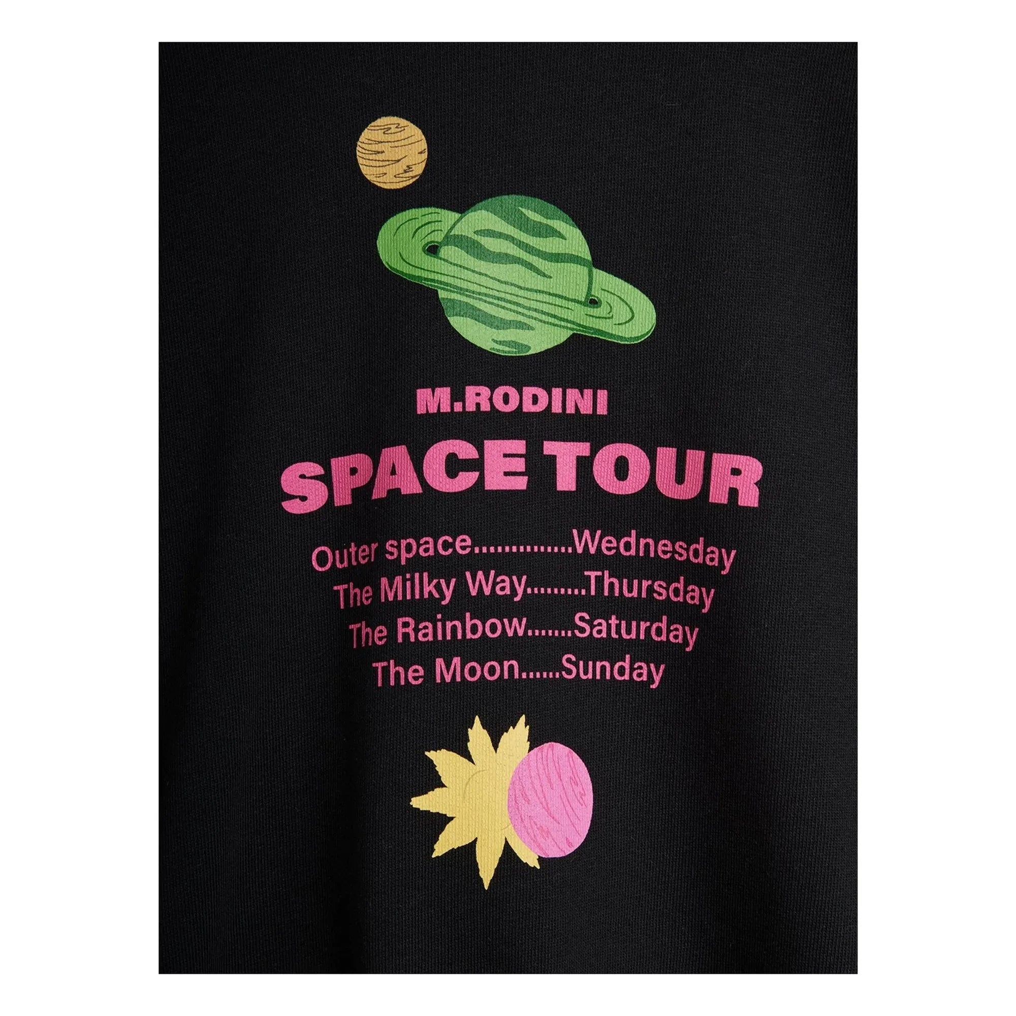 Mini Rodini - Space Tour organik pamuklu sweatshirt | Siyah