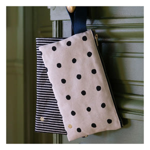 Das Tüpfelchen auf dem i - Mio Bio Clutch Bag aus Bio-Baumwolle mit Griff | Ecru