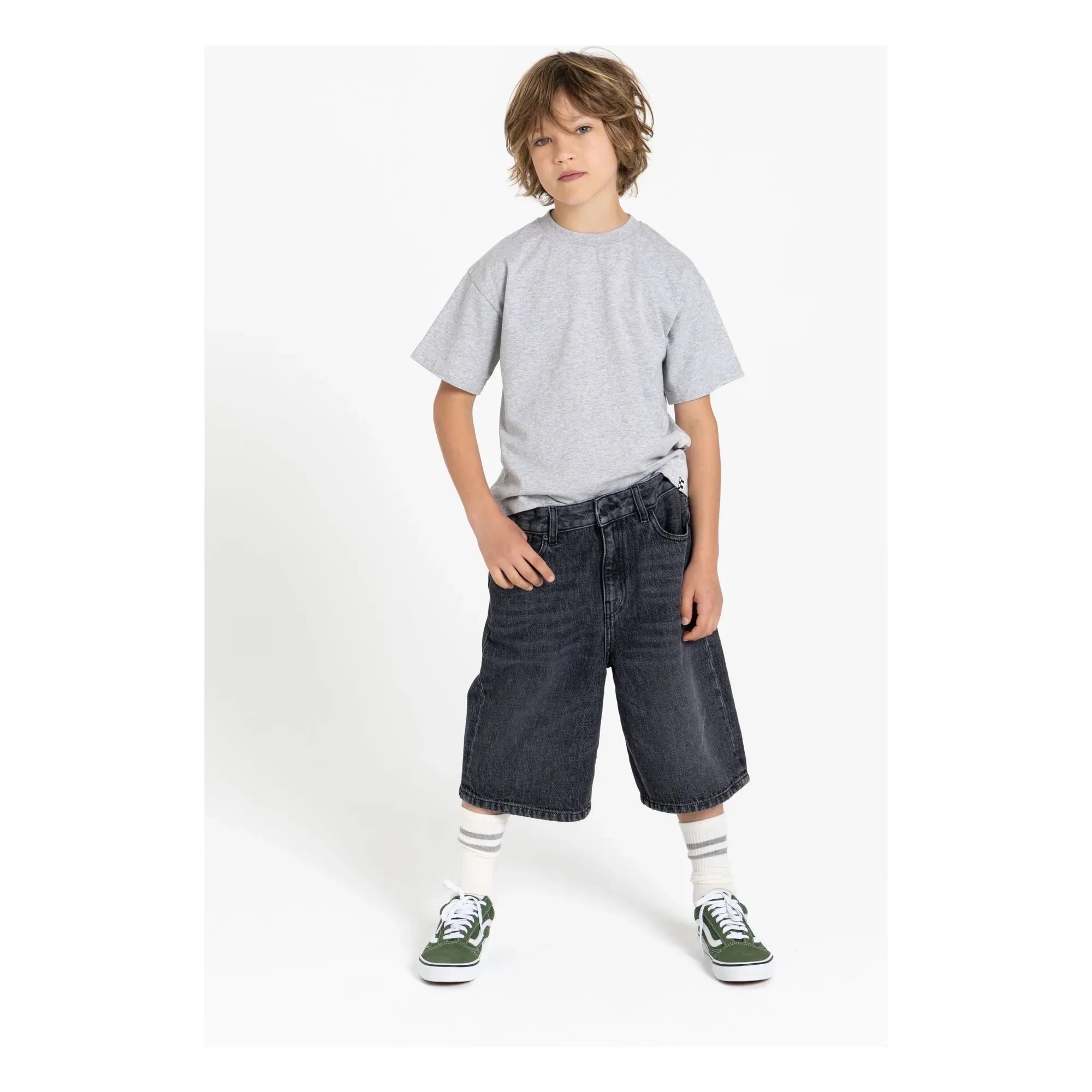 Finger in the nose - Bermuda Denim Oversize Sacha | Denim gri
