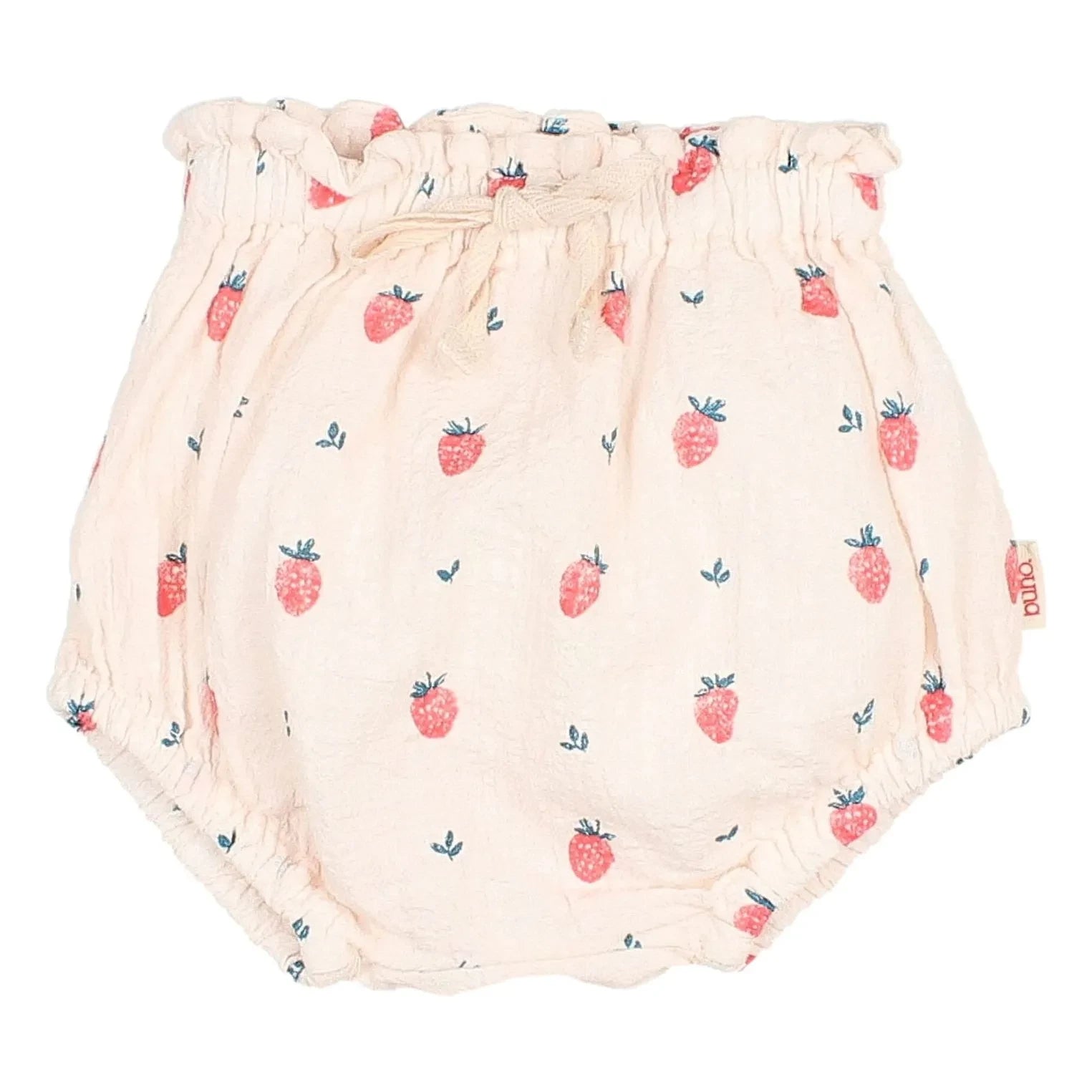 Búho - Organic Cotton Strawberry Print Bloomers | Powder Pink