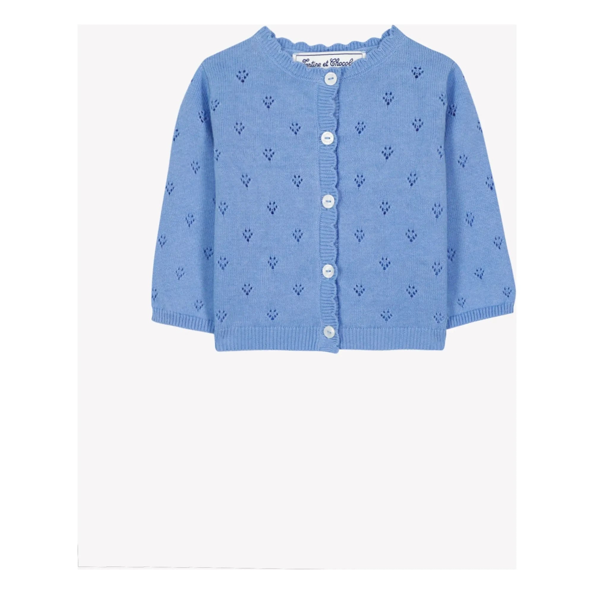 Tartine et Chocolat - Durchbrochene Strickjacke | Blau