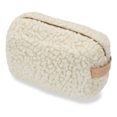 1+ in the Family - Iconic Cotton and Wool Sherpa Makeup Bag | Ecru