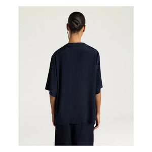 Momoni - Salvia short sleeve blouse | Navy Blue