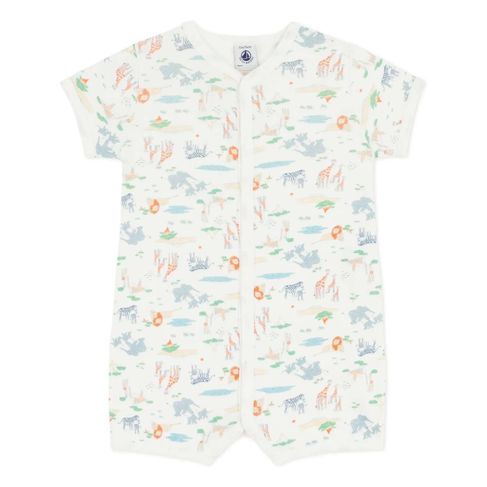 Petit Bateau - Hayvan Desenli Uyku Tulumlu Şort | Beyaz