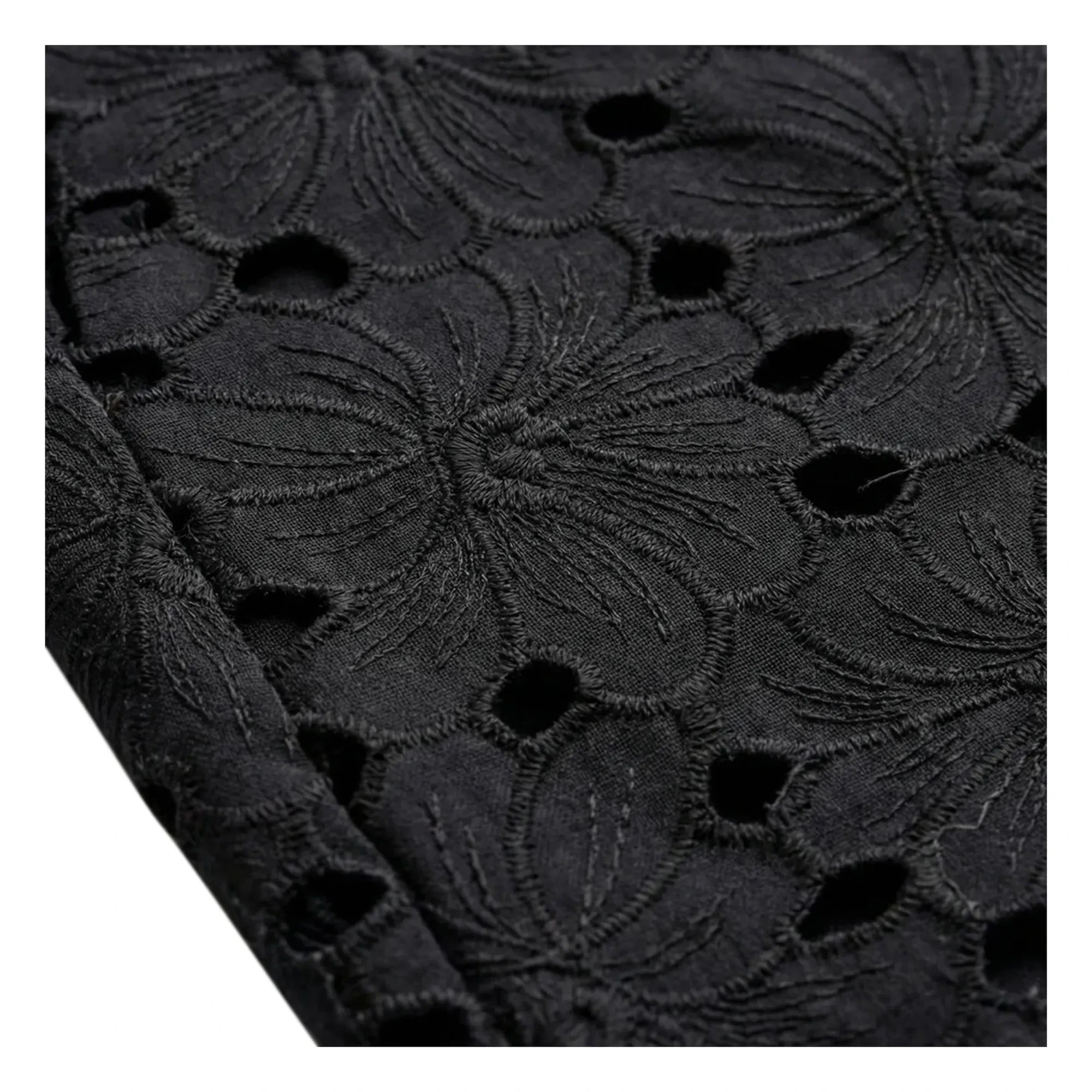 BELLEPIECE - Sicily Cotton Embroidered Trousers | Black