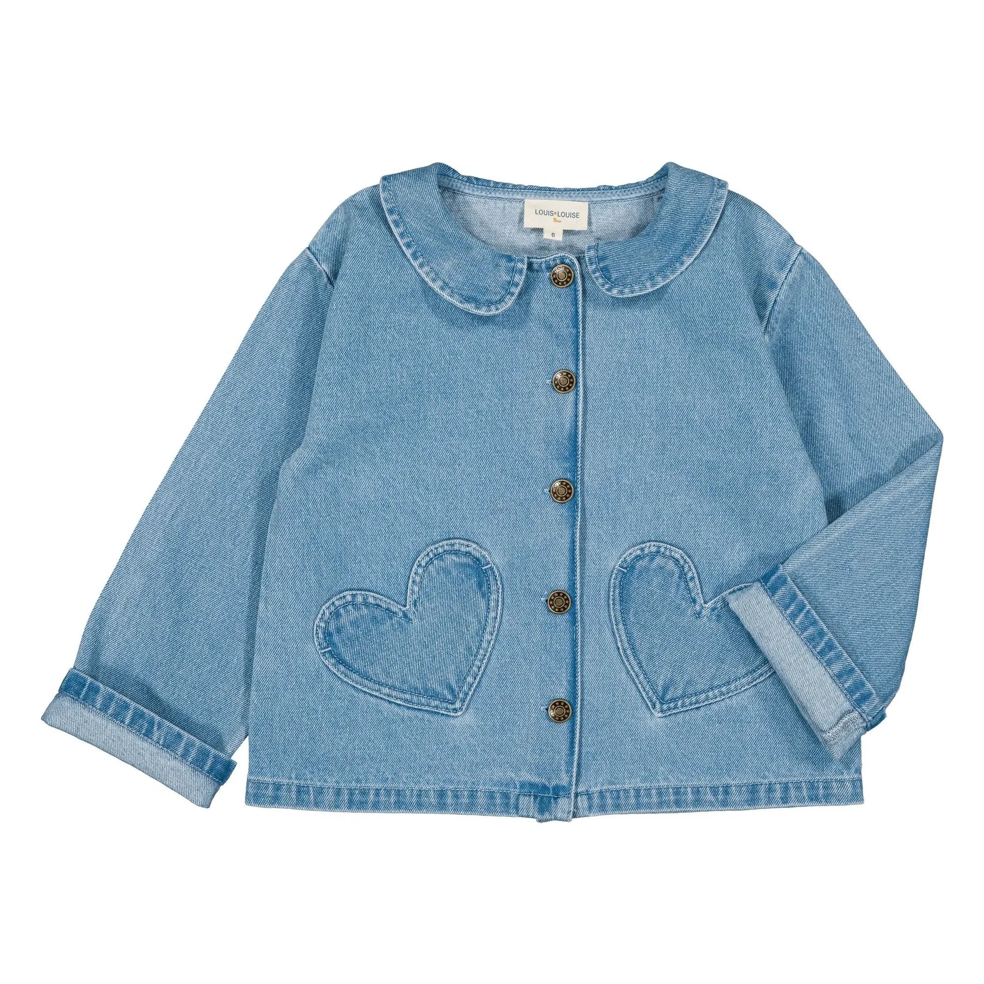 Louis Louise - Bonnie Denim Sweetheart Pocket Jacket | Light Blue