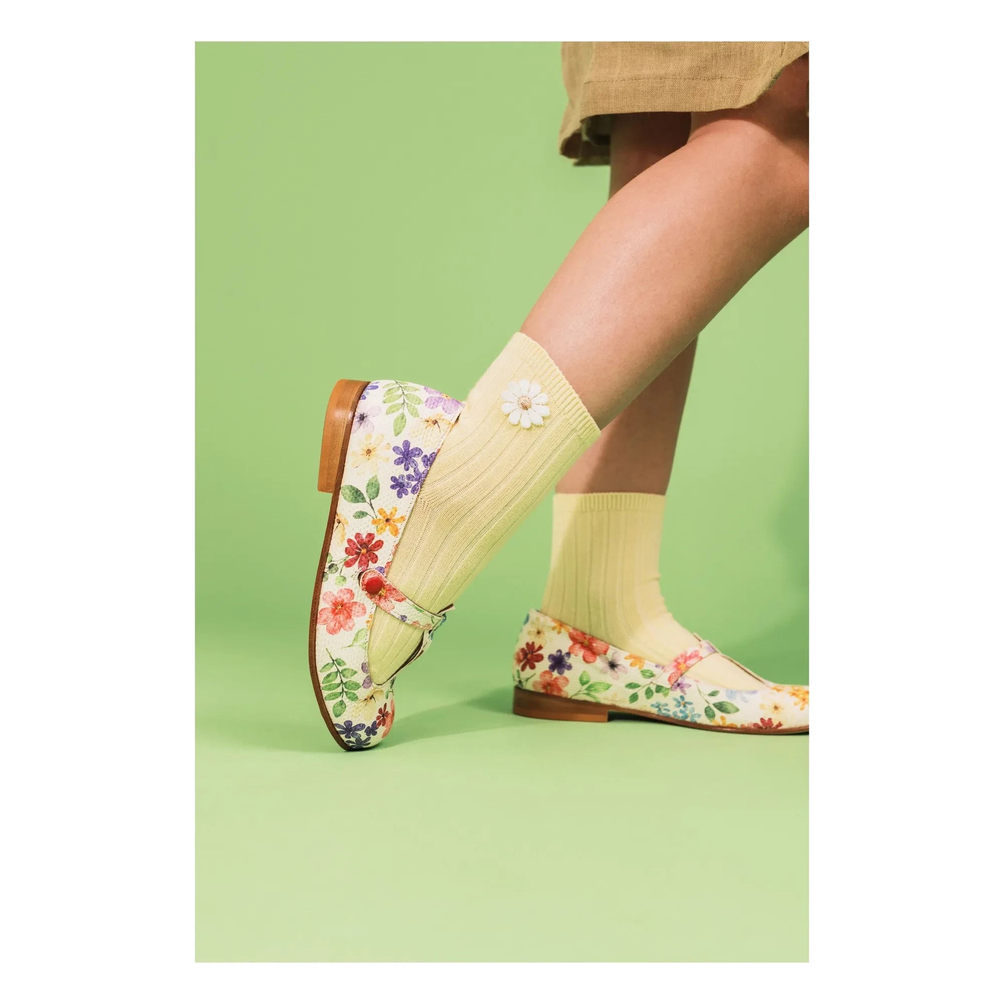 Collégien - Bérénice Flowers Socken | Vanille