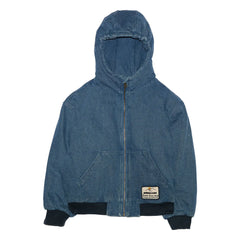 Hundred Pieces - Kapuzenjacke aus mattem Denim | Denim-Blau