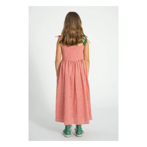 Piupiuchick - Gingham Organic Cotton Maxi Dress | Red