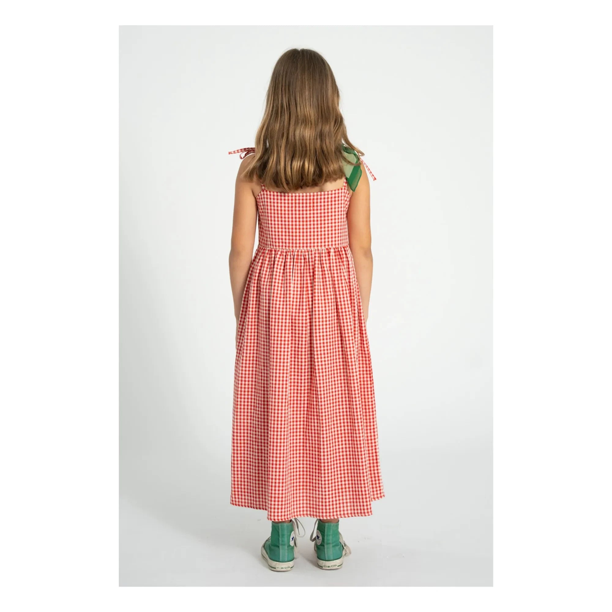 Piupiuchick - Gingham Organic Cotton Maxi Dress | Red