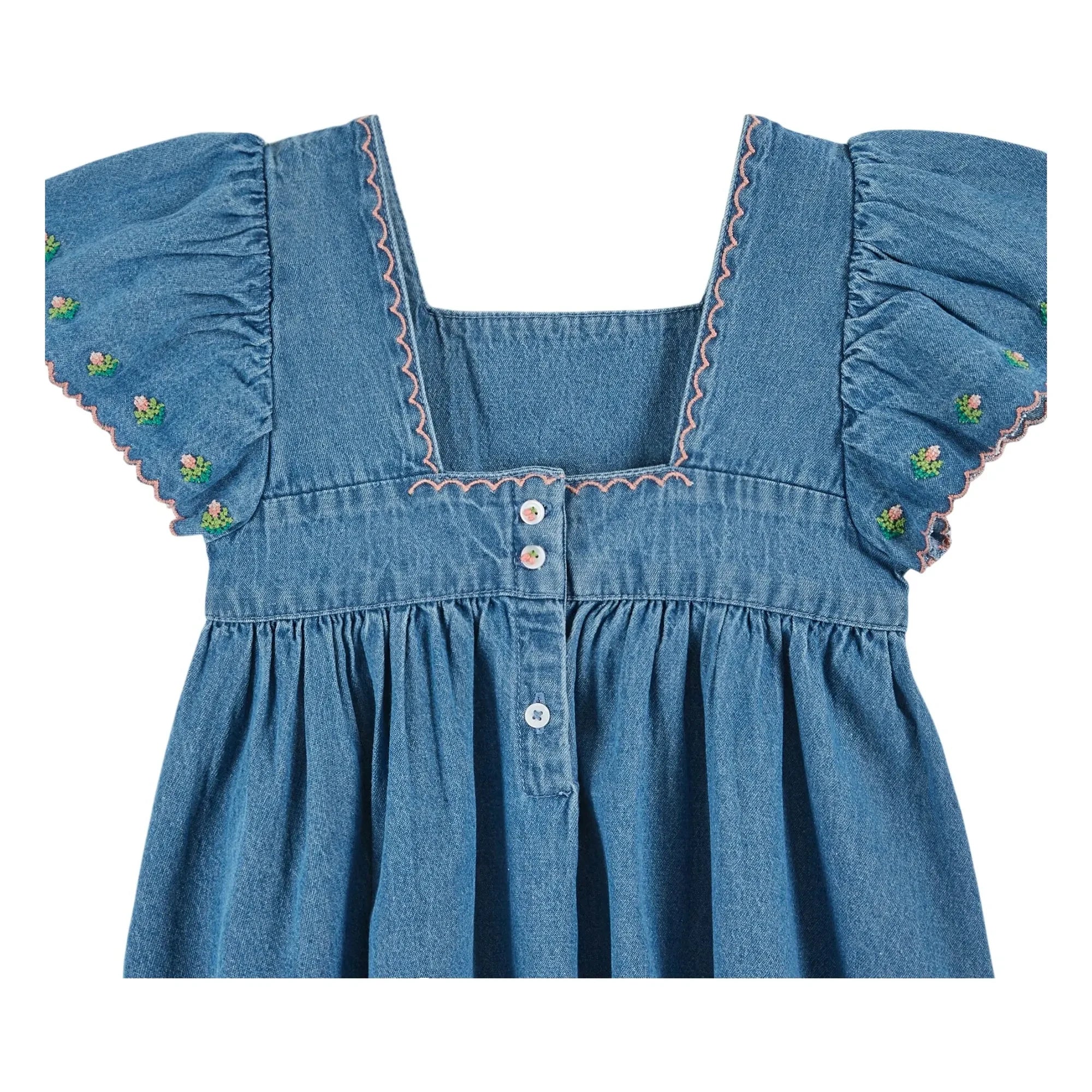 Emile et Ida - Besticktes Jeanskleid | Blau