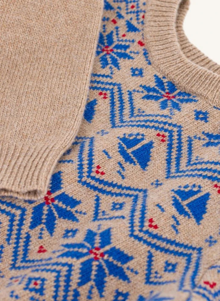 Petit Bateau - Jakarlı Yün Kazak | Bej