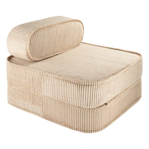 Wigiwama - Ribbed Velvet Low Armchair | Light Brown