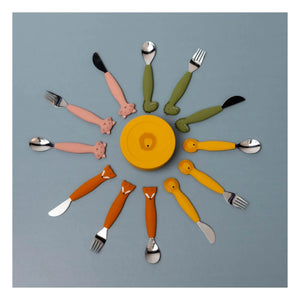 Trixie - Mr. Dino Silicone Fork and Spoon Set - 3 Pieces | Green
