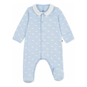Petit Bateau - Dors Bien Baleines Organik Pamuklu Pijama | Açık Mavi