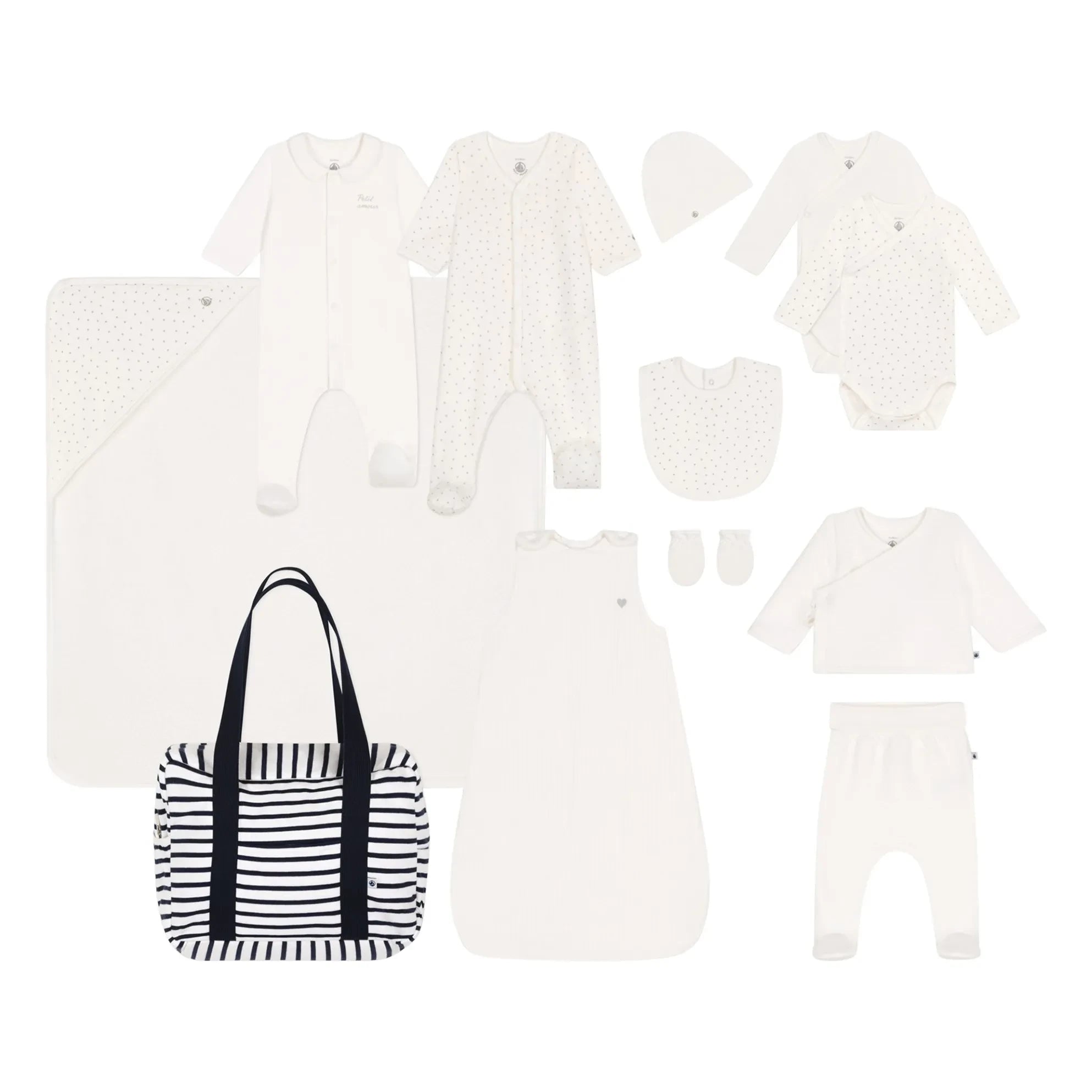 Petit Bateau - Organik Pamuklu Çizgili Hamile Çantası | Lacivert