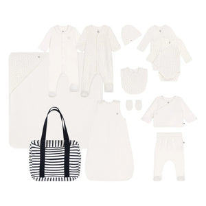 Petit Bateau - Organik Pamuklu Çizgili Hamile Çantası | Lacivert