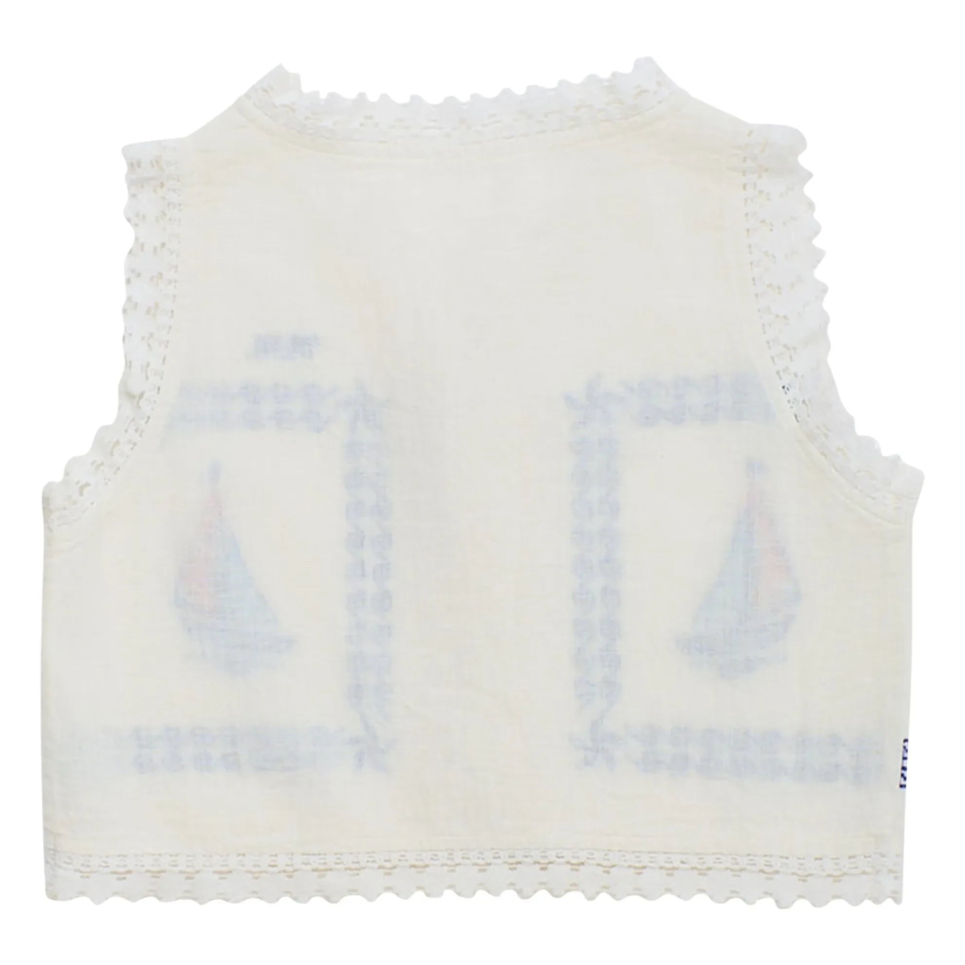Maison Mangostan – Bestickte Voile-Weste | Weiß