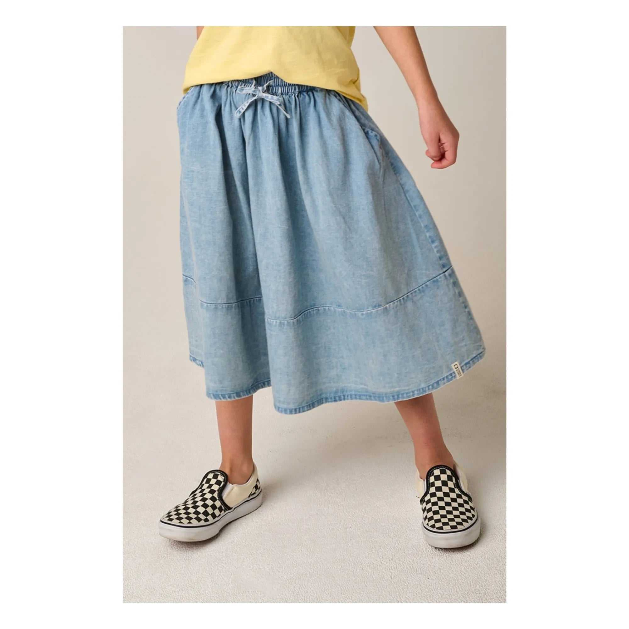 Tumble N'Dry - Yıkanmış mavi Denim Piron etek