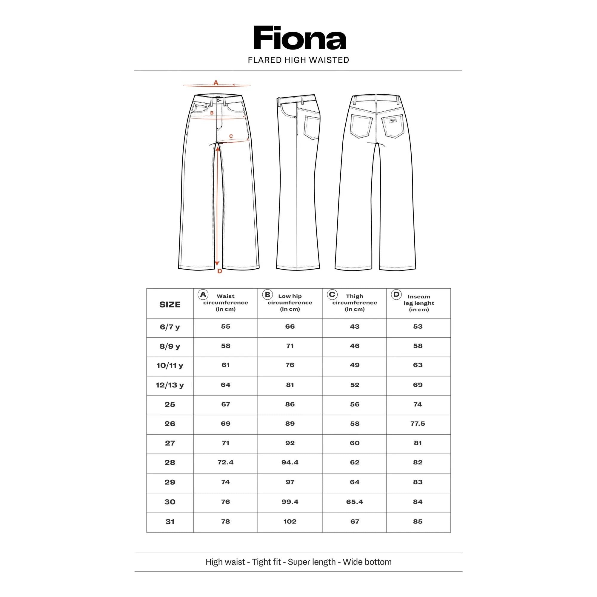 Finger in the nose - Fiona Schlaghose Jeans | Dunkles Schwarz