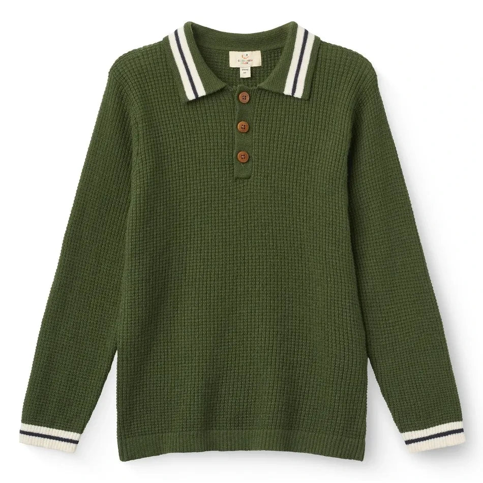 Copenhagen Colors - Organic Cotton Knit Polo T-Shirt | Green