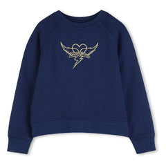 Zadig & Voltaire – Sweatshirt Logo Hearts | Nachtblau