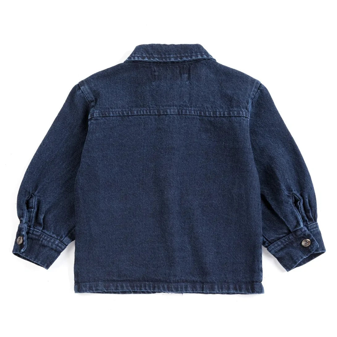 Bobo Choses - Bebek Denim Geri Dönüştürülmüş Pamuk Gömlek | Koyu Mavi