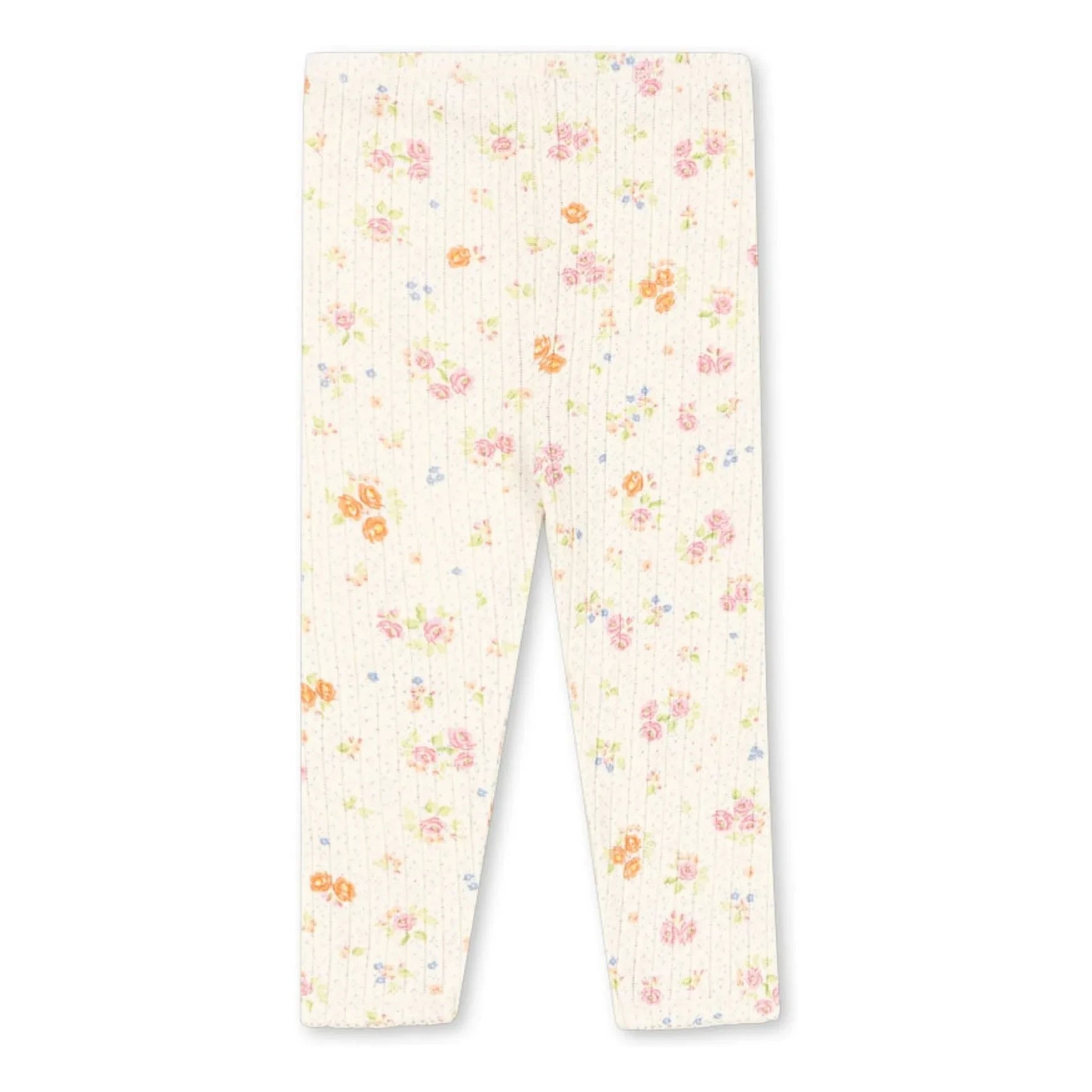 Konges Sløjd - Minnie Floral Ribbed Leggings Organic Cotton | Ecru