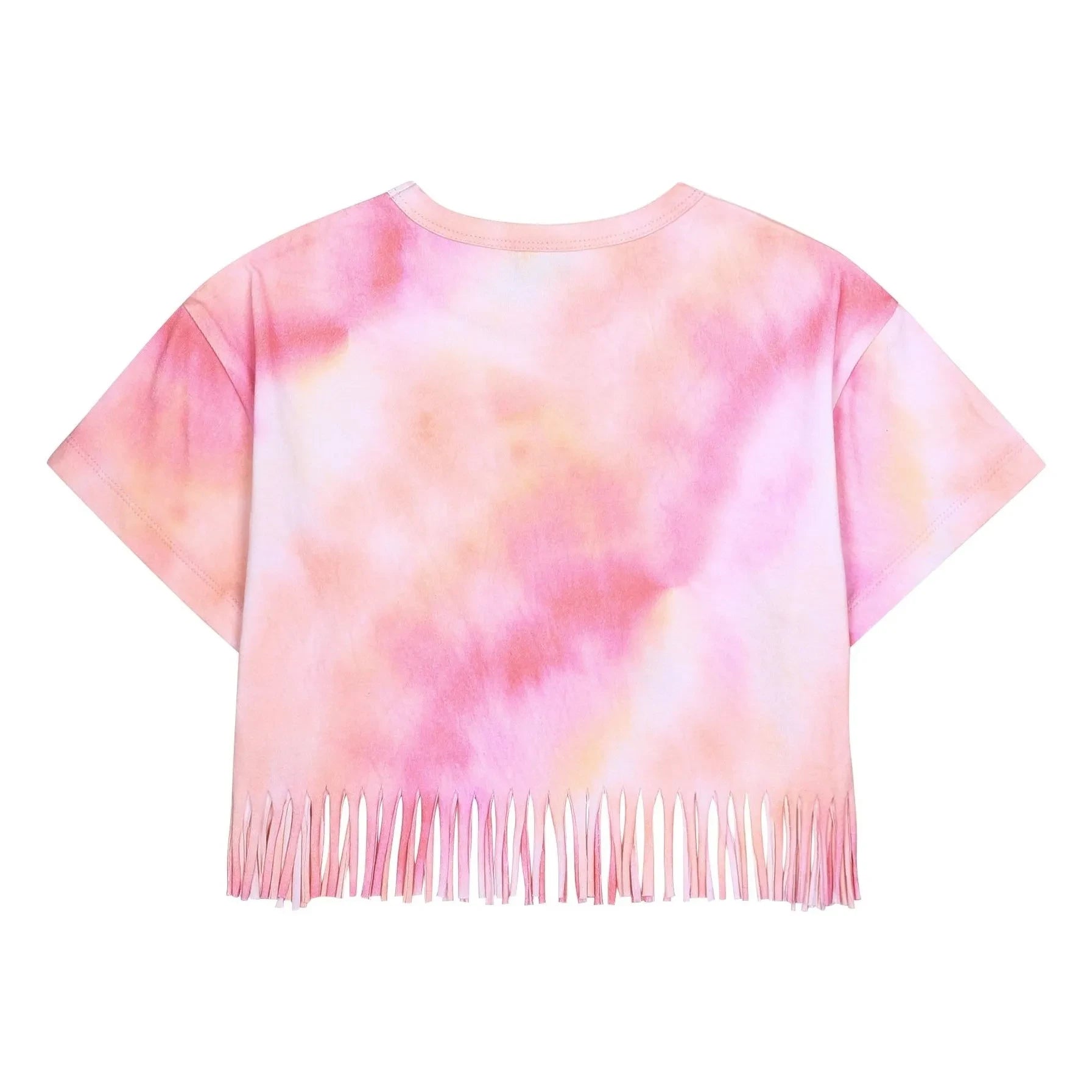 Jelly Mallow - Püsküllü Batik Tişört | Pembe