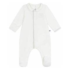 Petit Bateau - Logo Embroidered Organic Cotton Sleepsuit | White