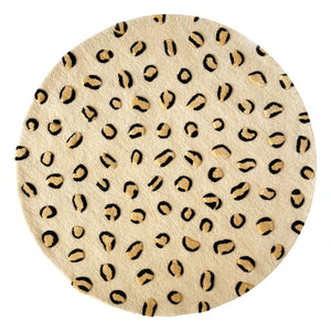 Maison Deux - Yuvarlak Yün Leopar Desenli Halı
