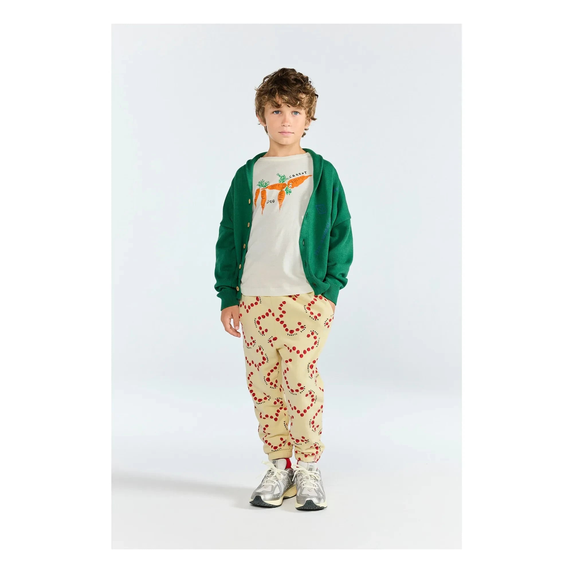 The Animals Observatory - Strickjacke aus Bio-Baumwolle mit Waschbär-Motiv | Grün