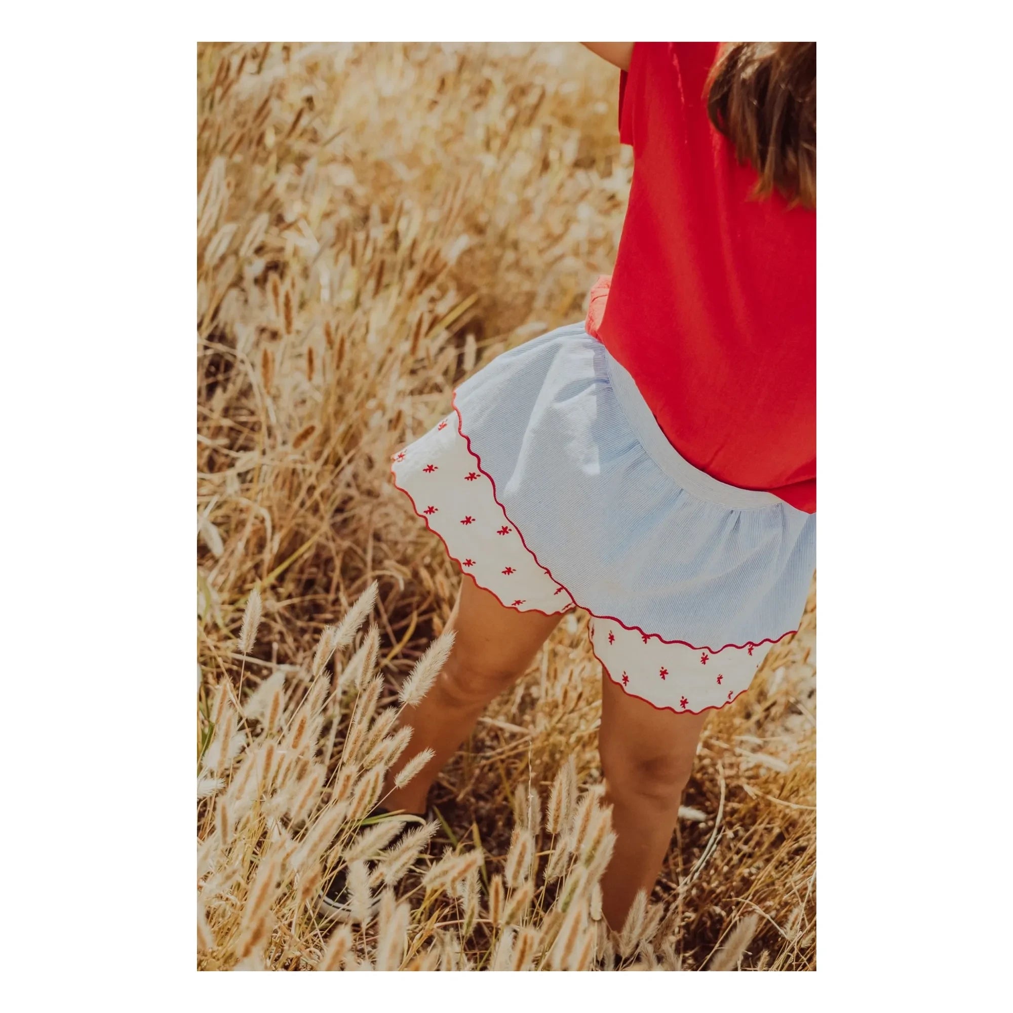 THE LiTTLE POETS - Shorts mit Deolinda-Blumenstickerei | Weiß