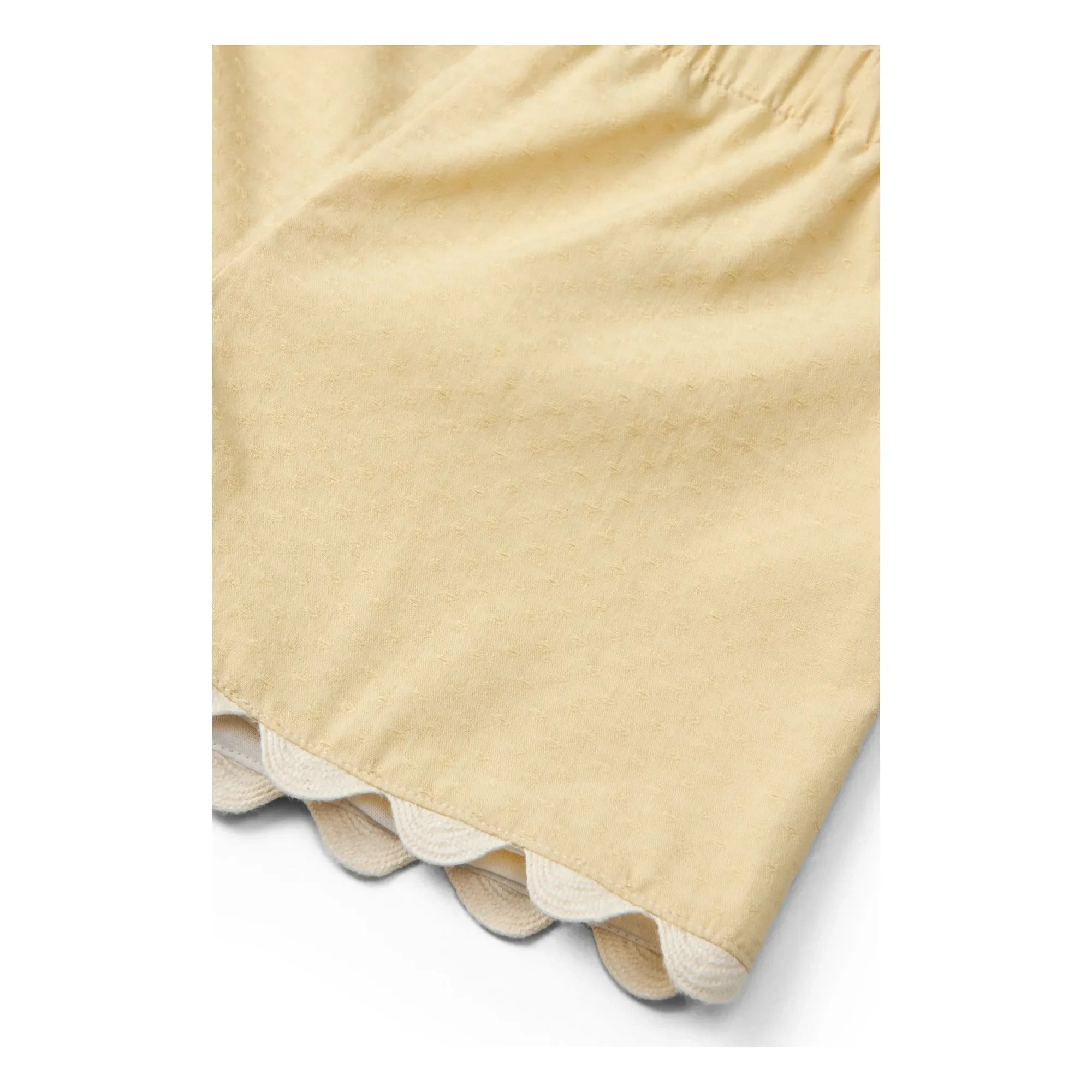 Copenhagen Colors - Organic Cotton, Wavy-Edge Top and Shorts Set | Pale Yellow