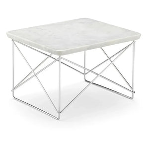 Vitra - Charles & Ray Eames Tasarım Chrome Yan Sehpa LTR | Beyaz Mermer