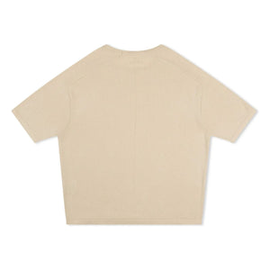 Matona - Box Cut Organic Cotton Fine Knit T-Shirt | Cream