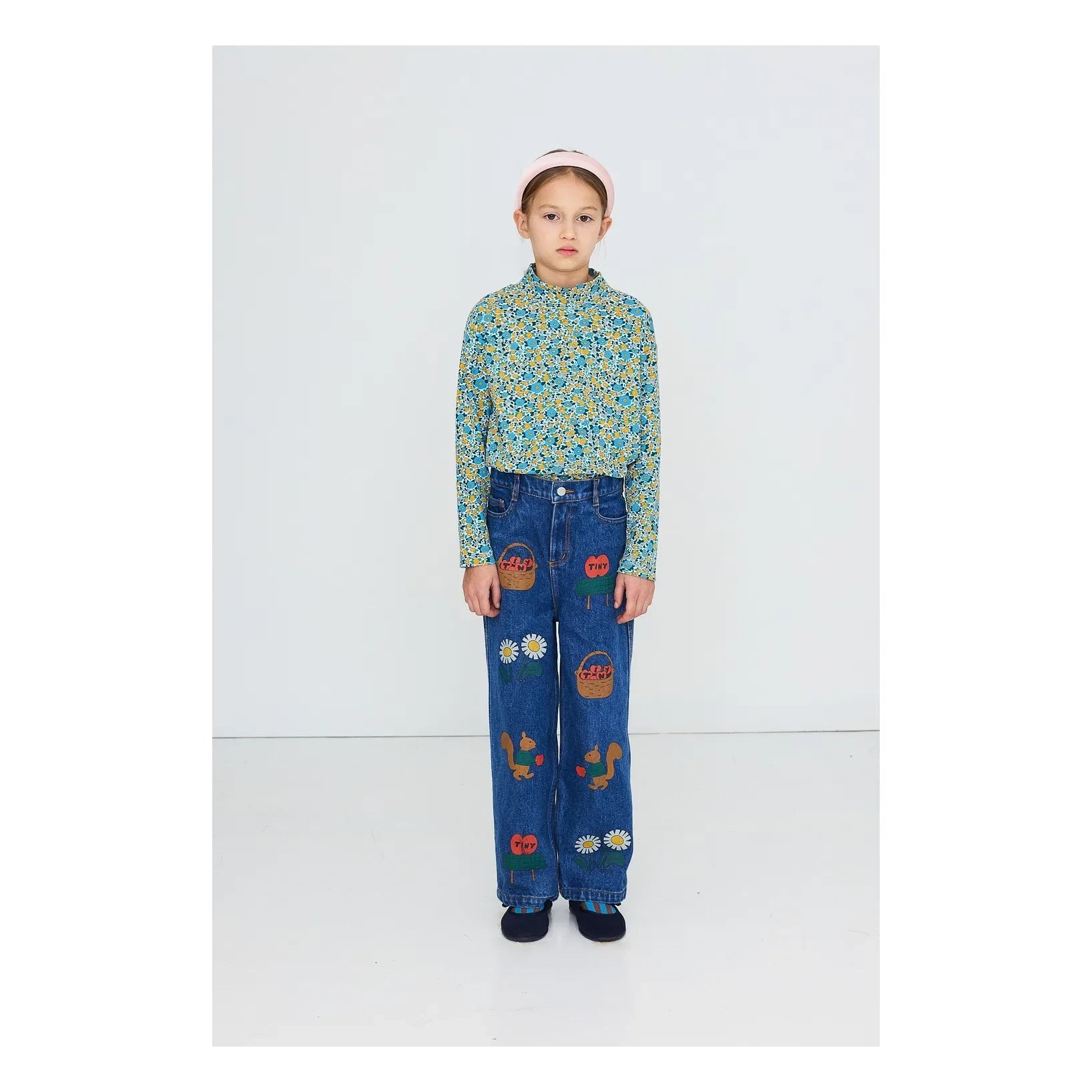 Tinycottons – Gerippter Rollkragenpullover aus Bio-Baumwolle mit Streifen | Blau
