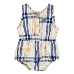 Bobo Choses - Tartan organik pamuk tulum | Ecru