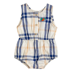 Bobo Choses - Tartan organik pamuk tulum | Ecru