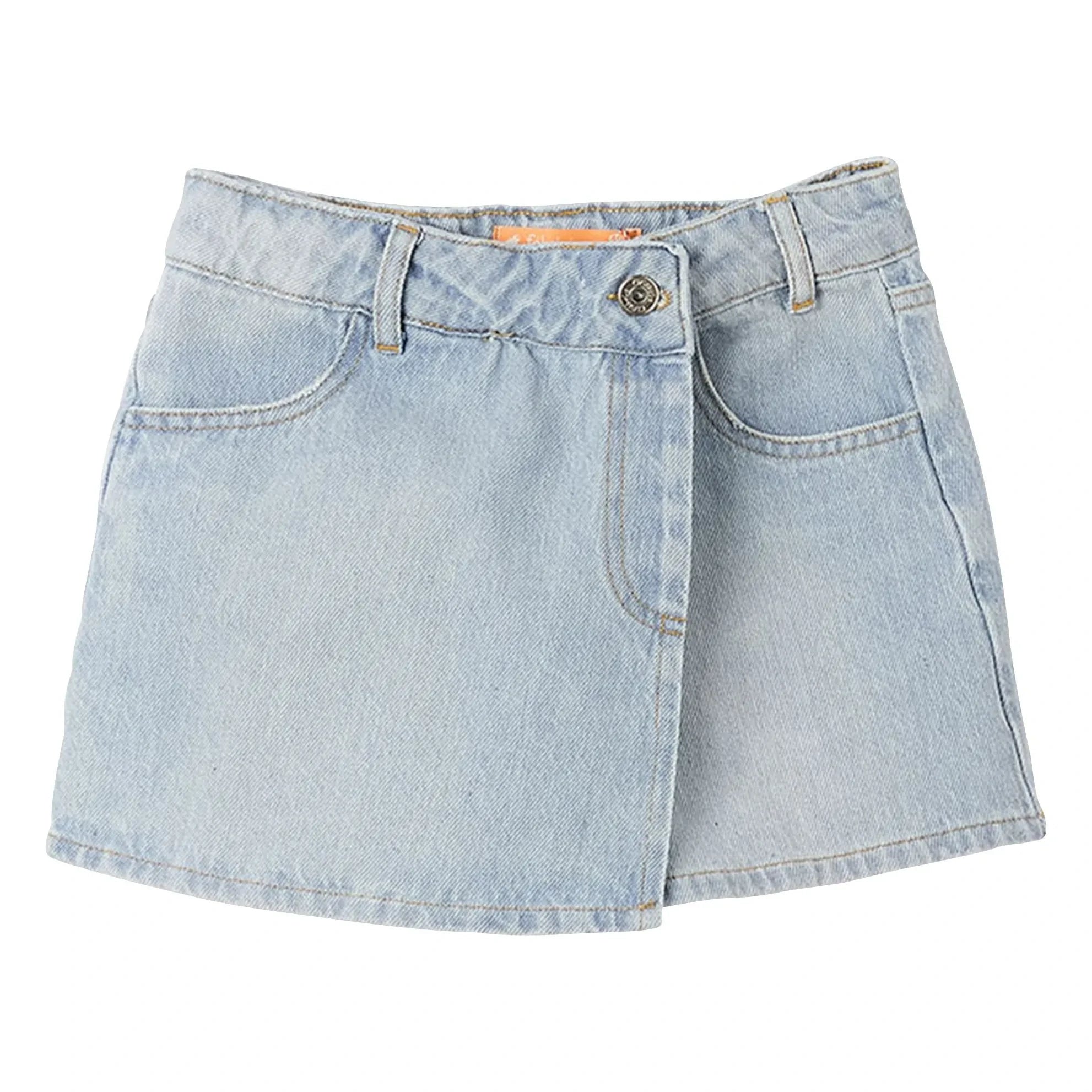 Fabula - Açık Mavi Denim Kısa Etek
