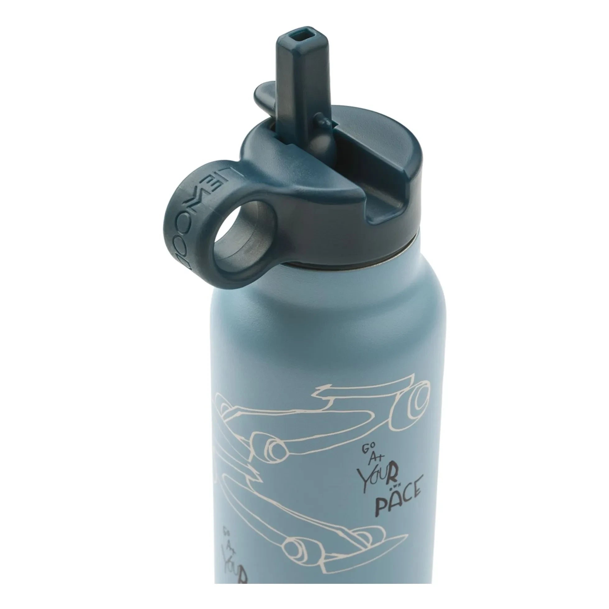 Liewood - Falk Su Şişesi - 350 ml | Yarış arabaları/Mavi