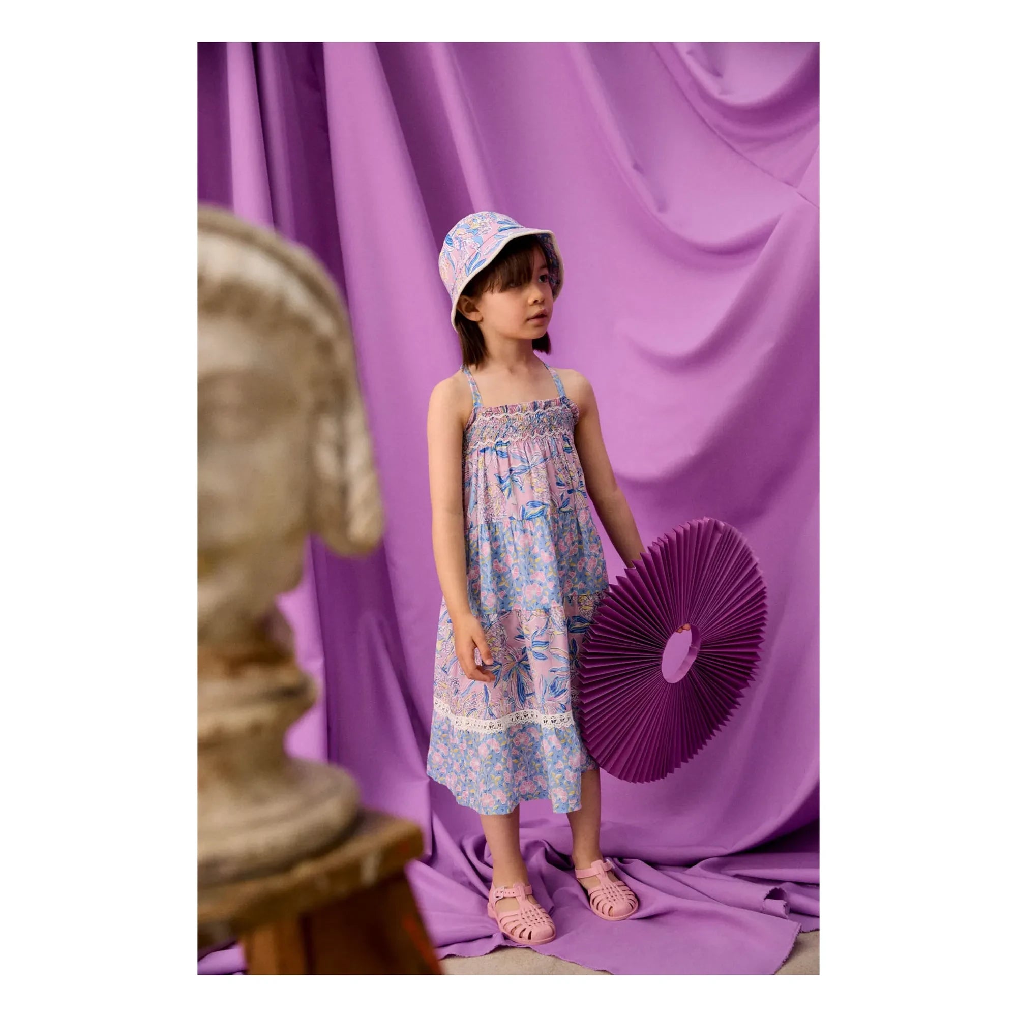 Louise Misha - Flowery Organik Pamuk Marcelinette Straplez Elbise | Mor