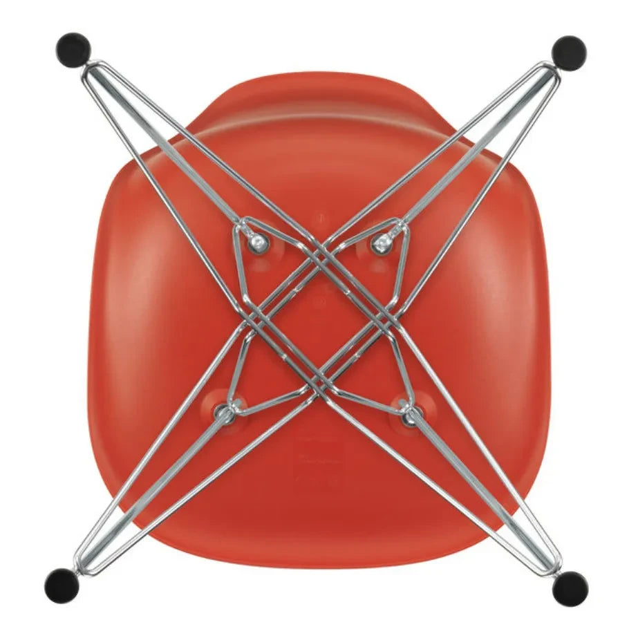 Vitra - DSR Plastik sandalye - krom çerçeve - Charles & Ray Eames | Rouge coquelicot