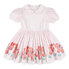 Morley - Gestreiftes Kleid mit Claudine-Kragen | Blassrosa