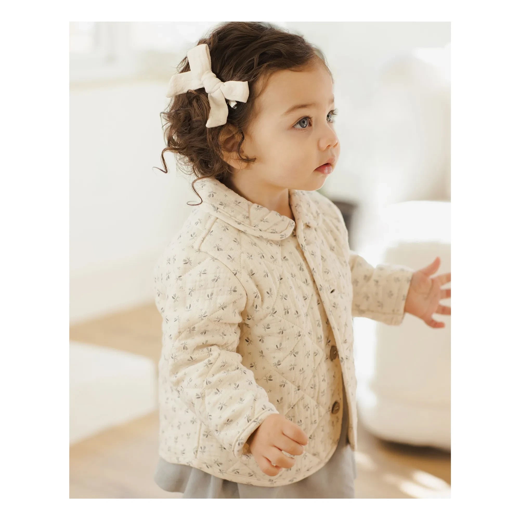 Quincy Mae - Fleurie Quilted Jacket Organic Cotton Gauze | Ecru